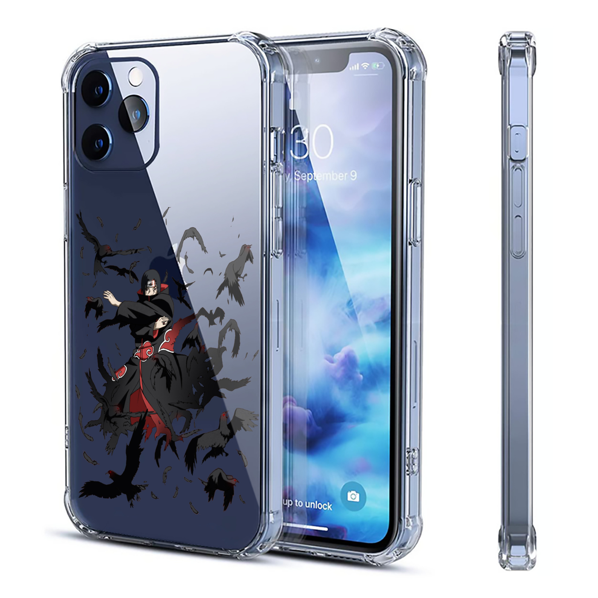 （画像用） NARUTO -ナルト- うちは イタチ Uchiha Itachi 【iPhone 12シリーズ対応】透明スマホケース（クリアソフトケース）